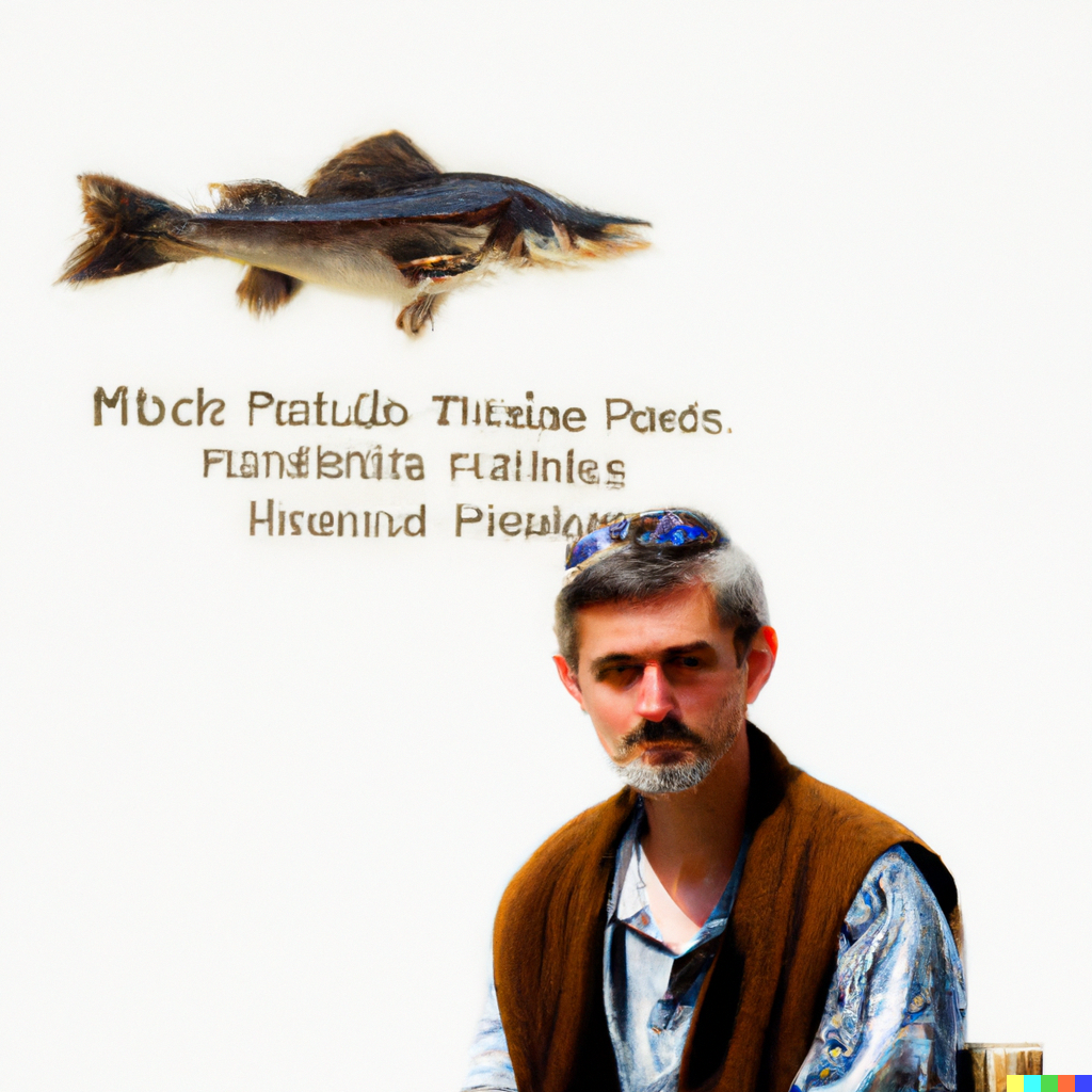 Figure 5. An image created by Dall-e when tasked with making a portrait of someone who has a PhD in fisheries